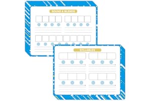 WEIZHEN Sounds & Blends Dry Erase Sheets for Phonics Learning, Syllable & Letter Practice for Homeschool and Classroom Use, Ideal for Teachers and Students, Pack of 10, 9”x12”