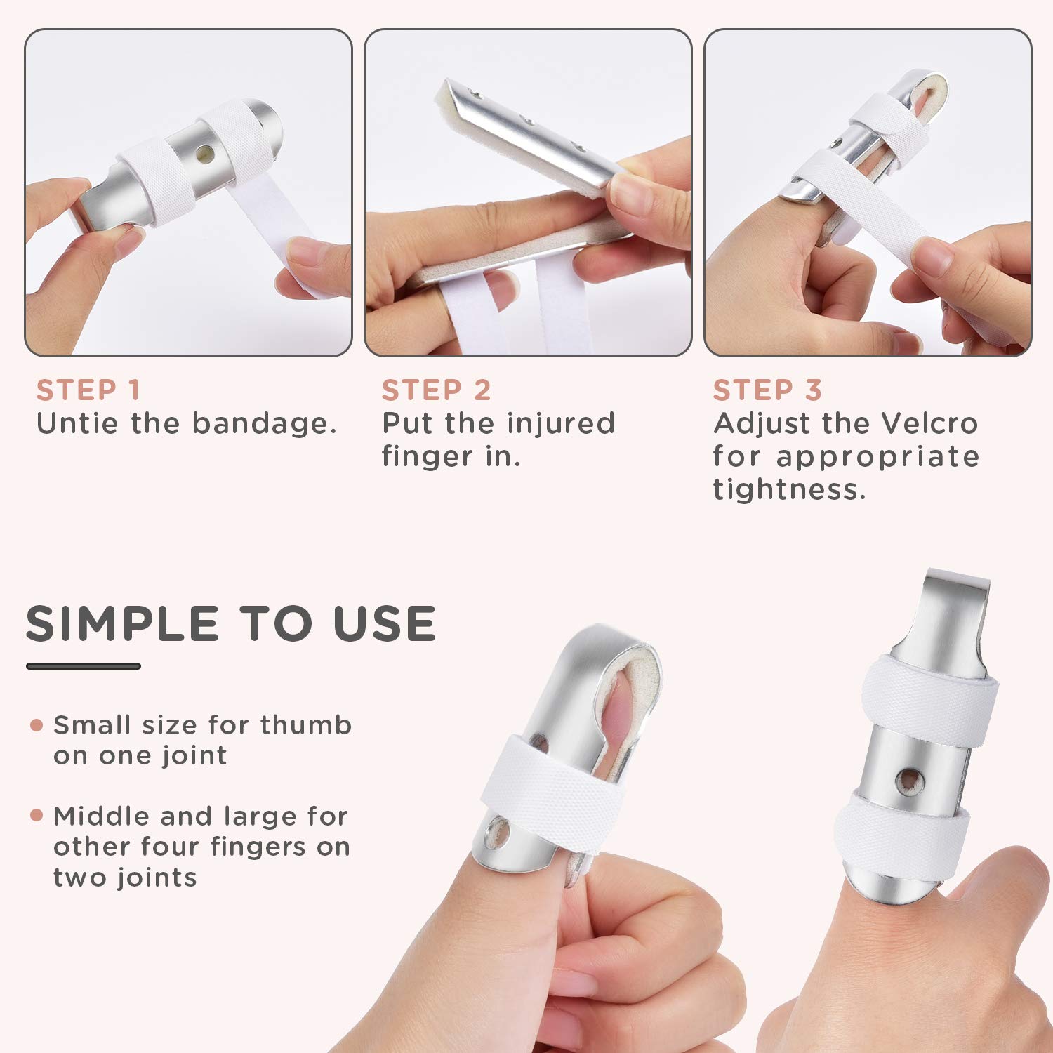 Finger Splint, Sopito 7PCS Finger Support Brace Finger Stabilizer for Broken Fingers Straightening Arthritis Knuckle Immobilization: Industrial & Scientific