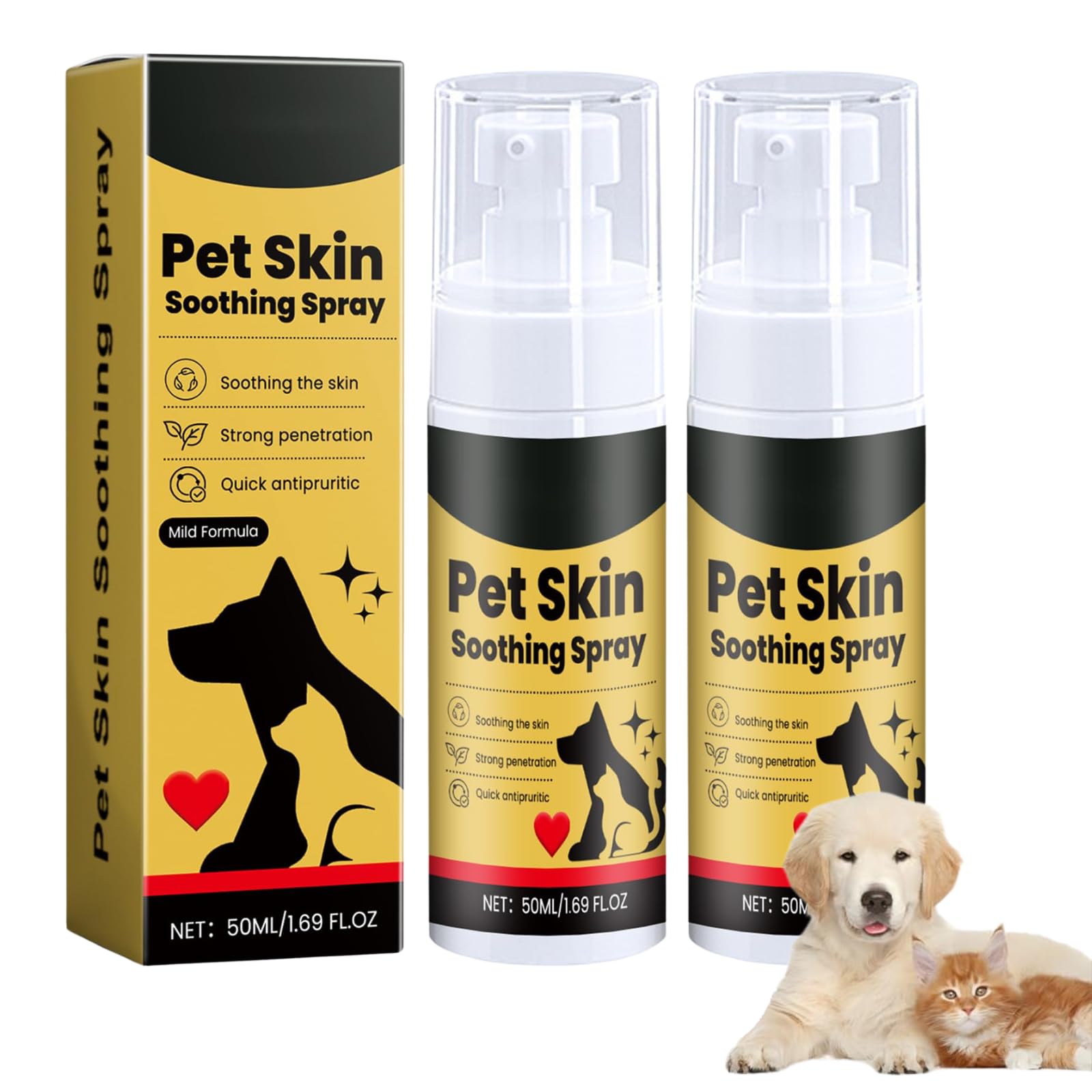 Photo 1 of AGUPPO 2Pcs Pet Skin Treatment Spray for Dogs & Cats, Reduces Scratching, Cat Itchy Skin Treatment