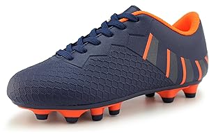 Hawkwell Kids Athletic Firm Ground Outdoor Comfortable Soccer Cleats(Toddler/Little Kid/Big Kid)