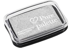 MOYBMG Large Finger Ink Pads for Kids Washable Craft Ink Stamp Pads, DIY for Rubber Stamps, Paper, Scrapbooking, Wood Fabric, Best Gift for Kids (3 x2inch Silver)