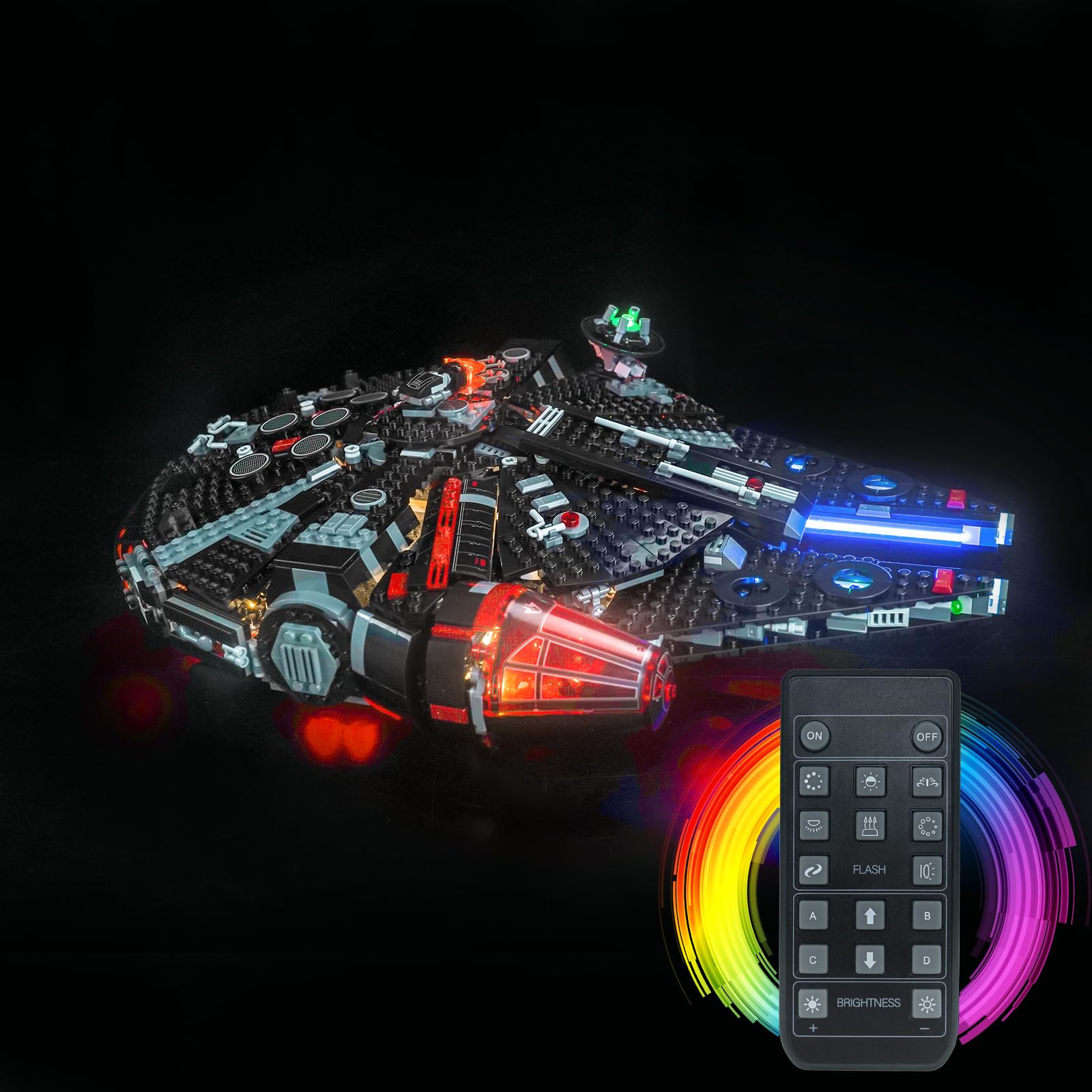 Remote Control Light Kit for Lego 75389 The Dark Falcon (No Model), Led Light Set for Lego Technic The Dark Falcon Creative Toys — image 1
