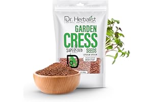 Dr. Herbalist Garden Cress Seeds 14.1oz (400g) – Premium Halim, Aliv, Haleem, Rashad, Watercress (Lepidium Sativum) – Superfood Seeds for Eating – Natural Nutrition Booster – Resealable Freshness Bag