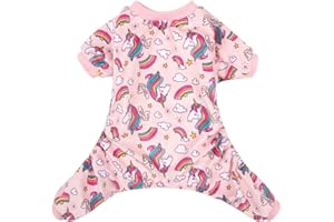 CuteBone Dog Pajamas Pink Unicorn Dog Apparel Dog Jumpsuit Pet Clothes Pajamas Puppy Clothes P67XS X-Small