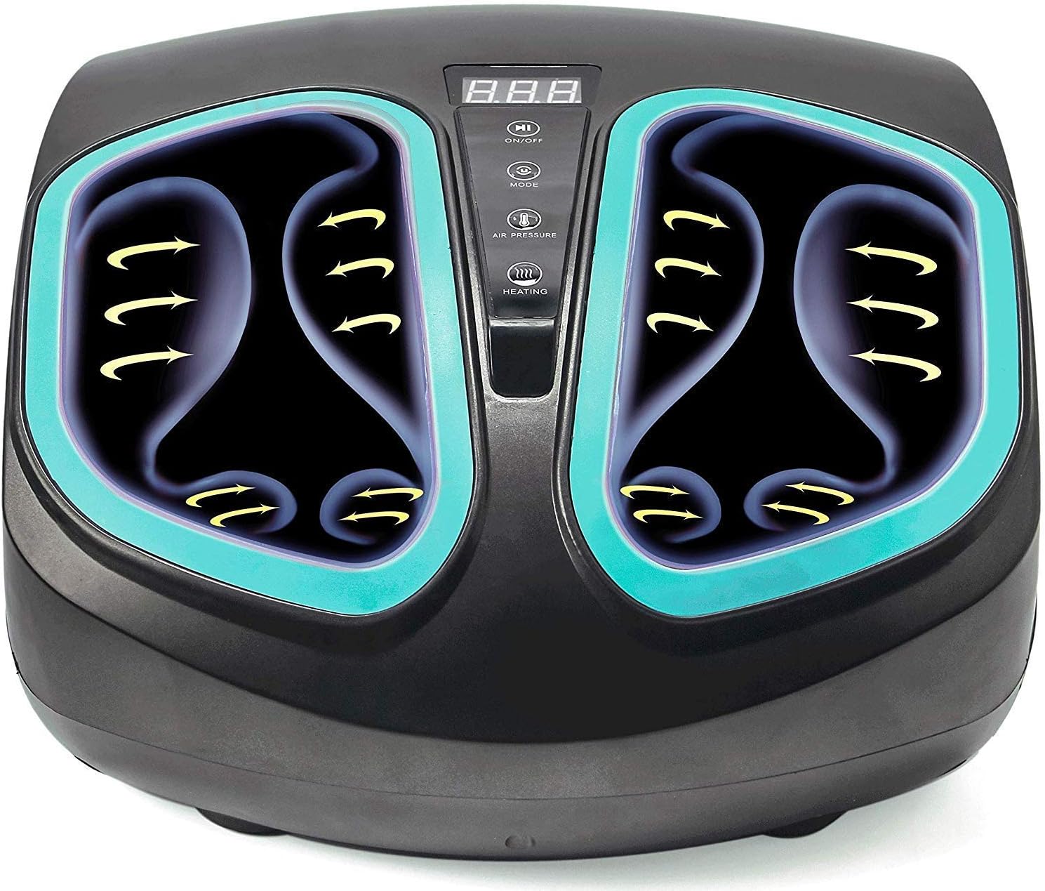 Shiatsu Foot Massager Machine with Heat - Electric Deep Kneading Massage Air Compression - Circulation, Feet Legs, Plantar Fasciitis, Neuropathy Chronic Nerve Pain Therapy Spa Gift: Health & Personal Care