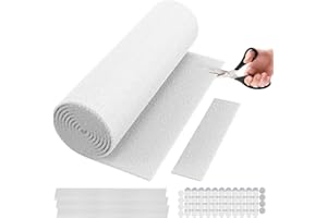 EKACO 20" x 120" Air Vent Filters, with 48Pcs Adhesive Hook Tape, Cut to Size Air Filter Material HVAC Furnace Filters Kit MERV 8 Triple Vent Filter for Home Floor Register, Ceiling, Grilles