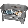 Neater Feeder - Express Model w/ Slow Feed Bowl - Mess-Proof Dog Bowls (M/L, Grey) Made in USA – Elevated, No Spill, Non-Tip, Non-Slip, Raised Stainless Steel Food/Water Pet Bowls Aid Digestion