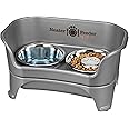 Neater Feeder - Express Model w/ Slow Feed Bowl - Mess-Proof Dog Bowls (M/L, Grey) Made in USA – Elevated, No Spill, Non-Tip,