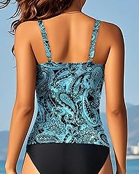 Aqua Eve Tankini Tops for Women Swimwear Top Only