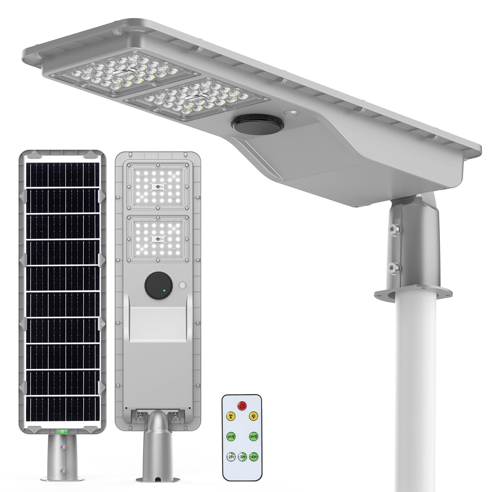 Photo 1 of 10000W Solar Street Lights Outdoor Waterproof - Super Bright Motion Sensor Flood Light Dusk to Dawn & 40,000mAh LiFePO4 Battery, LED Security Lights for Parking Lot/Yard/Garage (8+ Years Lifespan)