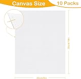 Koncci 10 Pack Canvas 20x25cm 8x10 Inch Acid-Free Cotton Panels for Painting view 5