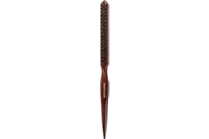 GranNaturals Teasing Boar Bristle Hair Brush for Women - Slick Back Comb with Rat Tail Pick for Hair Sectioning Used for Edge Control, Backcombing, Smoothing, and Styling Fine Hair to Create Volume