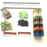 DIN Rail Terminal Blocks Kit by International Connector 20 Dinkle DK2.5N DIN Terminal Block Connectors 12-22 AWG Gauge 20A 600V, Ground Blocks, Jumpers, End Covers, End Brackets on 8'' Aluminum Rail