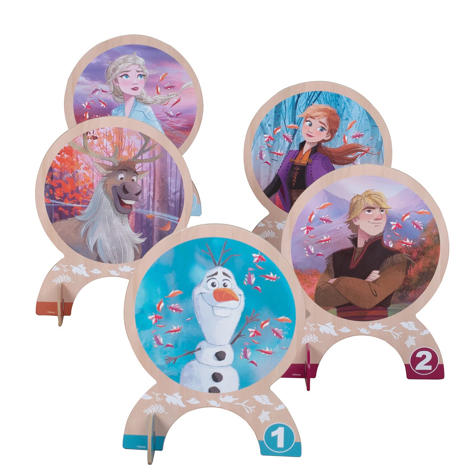 John 41132_FSC Crocket Children's Crocket Game Set Made of Wood Frozen Disney Frozen Lawn Game Outdoor, Multicoloured