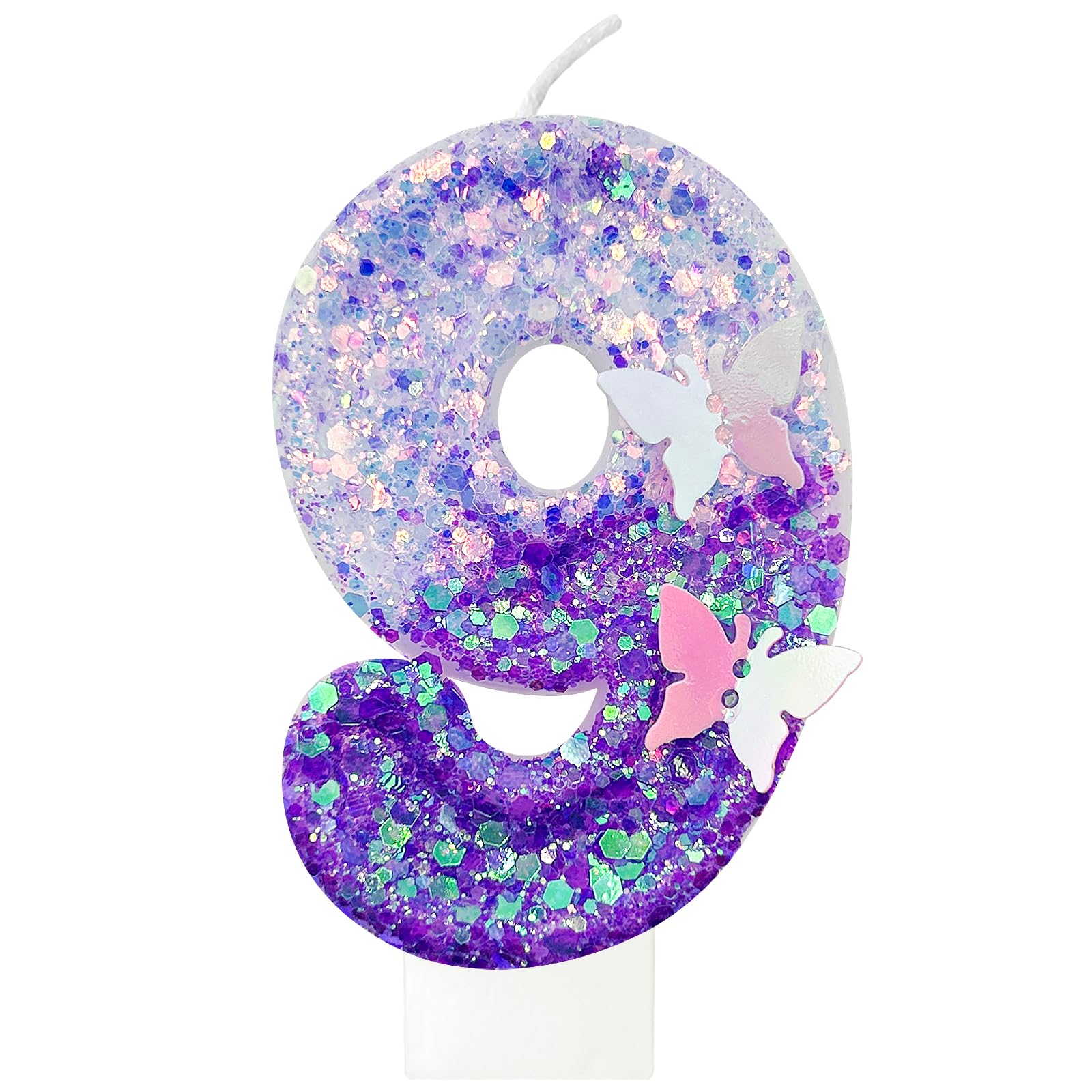 Photo 1 of JonesLi 9Th Birthday Candle for Cake?Butterfly Cake Toppers?Butterfly Birthday Decorations?Purple Birthday Candles?for Birthdays,Theme Parties, Celebration, Anniversary