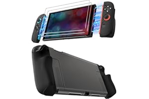 ivoler 5-in-1 Split Protective Case for Nintendo Switch 2, Dockable PC Hard Cover, Quick-Release Silicone Joy-Con Grips, 2-Pa