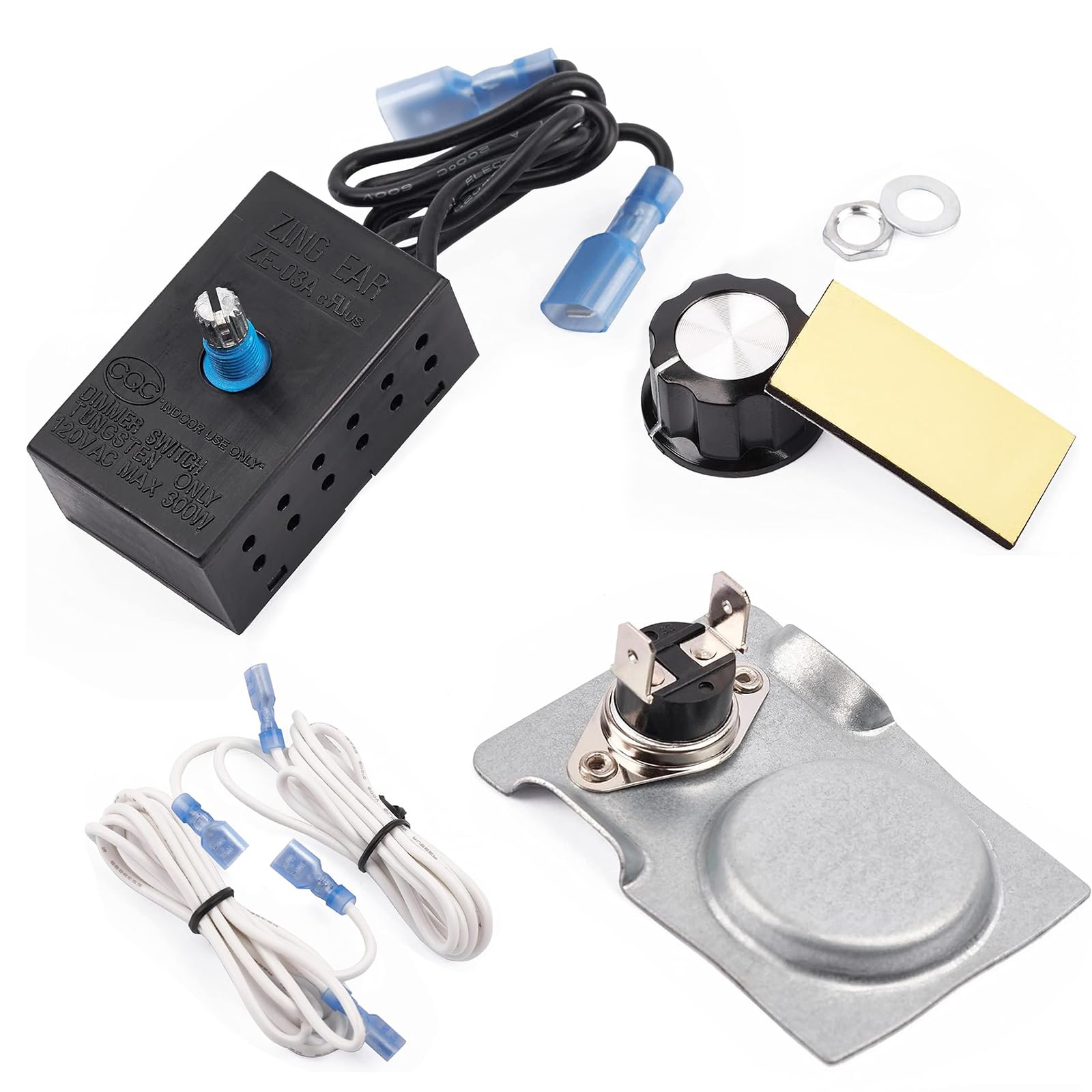 Photo 1 of Hiorucet Fireplace Thermostat & Rheostat Variable Speed Control Switch for Universal Wood Stove and Fireplace Blower Heat N Glo, Heatilator, Napoleon, Majestic, Desa, Astria, Superior, Lennox, Regency