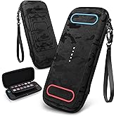 Mumba Slim Carrying Case for Nintendo Switch 2 2025, Hard Shell Protective Carry Bag with 12 Game Cart Slot, Light weight and Portable Travel Case with Dual Zipper and Wrist Strap [Slim] (Stealth)