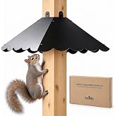 Firmlly 17 Inch Wavy Edge Metal Squirrel Baffle for 4x4 Posts, Black | Wraparound metal design installs without removing the post, with curved edges and a weather-resistant finish for outdoor use