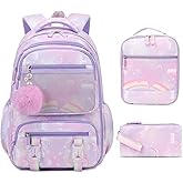 EYRXK Kawaii Backpack Starry Rainbow Bookbag For Boy Girl