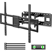 monTEK Heavy Duty TV Wall Mount for 60"–120" TVs, Pre-Assembled & 265lbs 3X Tested, Full Motion TV Mount with Tool-Free Tilt/