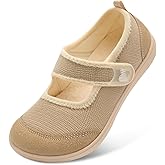 BARERUN Womens Slippers Wide Diabetic Shoes for Women Adjustable House Slippers Swollen Bunions Neuropathy House Shoes Stable Non Slip Barefoot Walking Shoes Indoor Outdoor