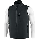 WENTTUO Mens Waterproof Golf Vest Fleece Lined Warm Outerwear Softshell Windproof Sleeveless Lightweight Winter Jacket