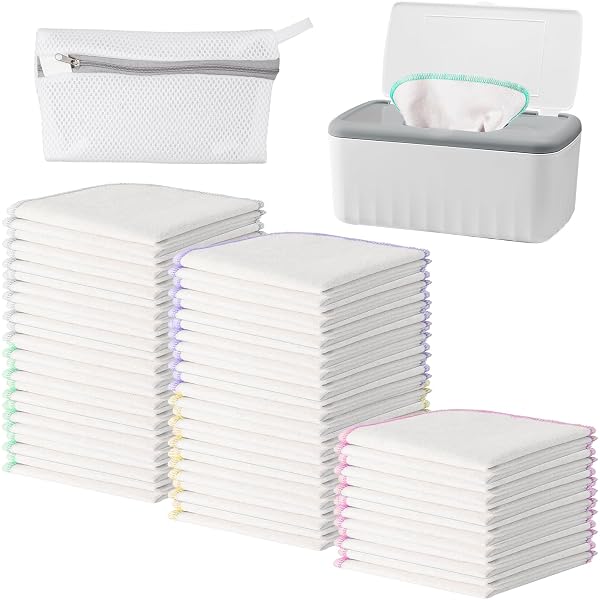 10 Lingettes Lavables En Coton Bio 16x16cm - Alternative écologique Aux Lingettes Bébé