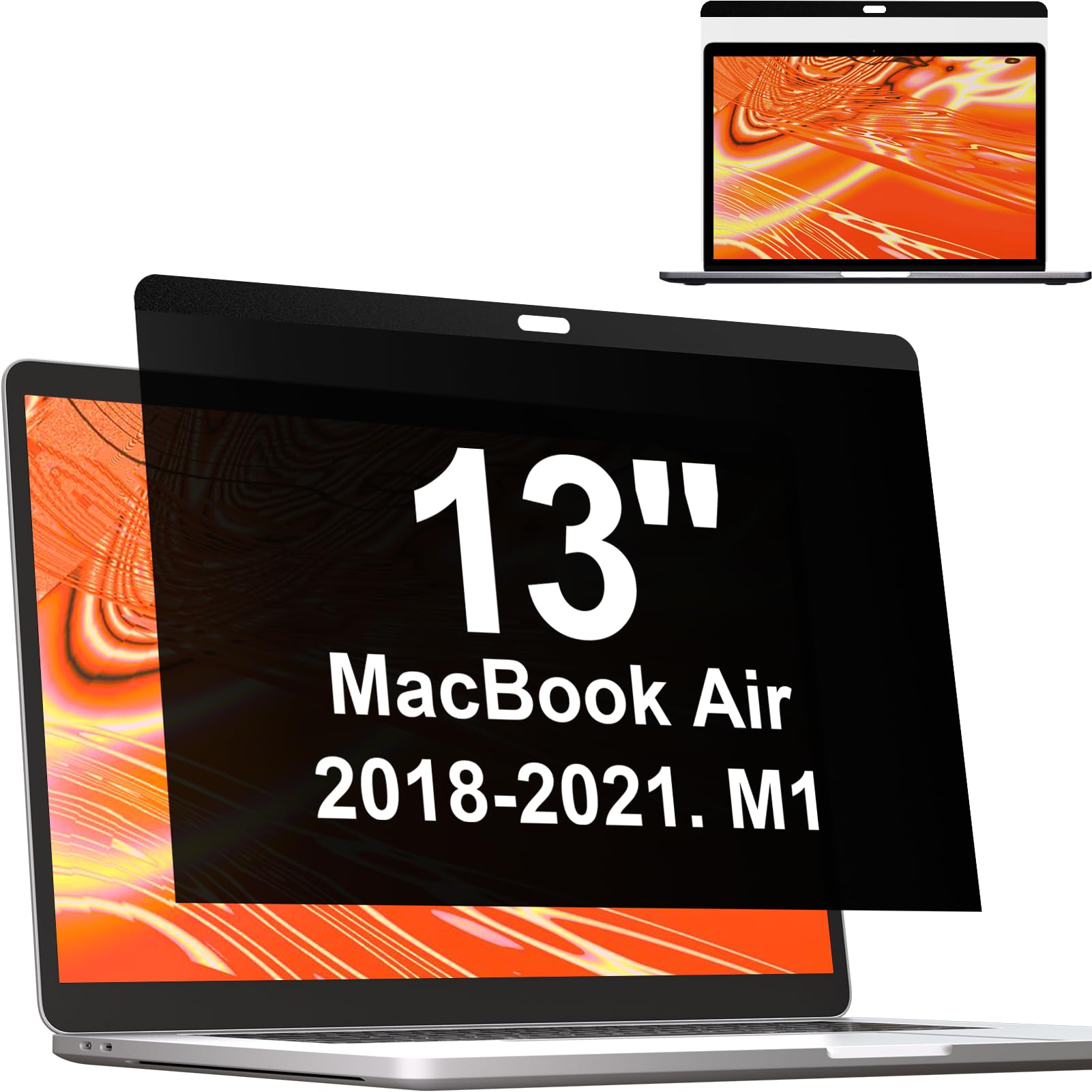 Mamol Magnetic Privacy Screen for MacBook Air 13" (2018-2021, M1), MagicSuction Removable Vacuum Adsorption Anti Spy — image 1