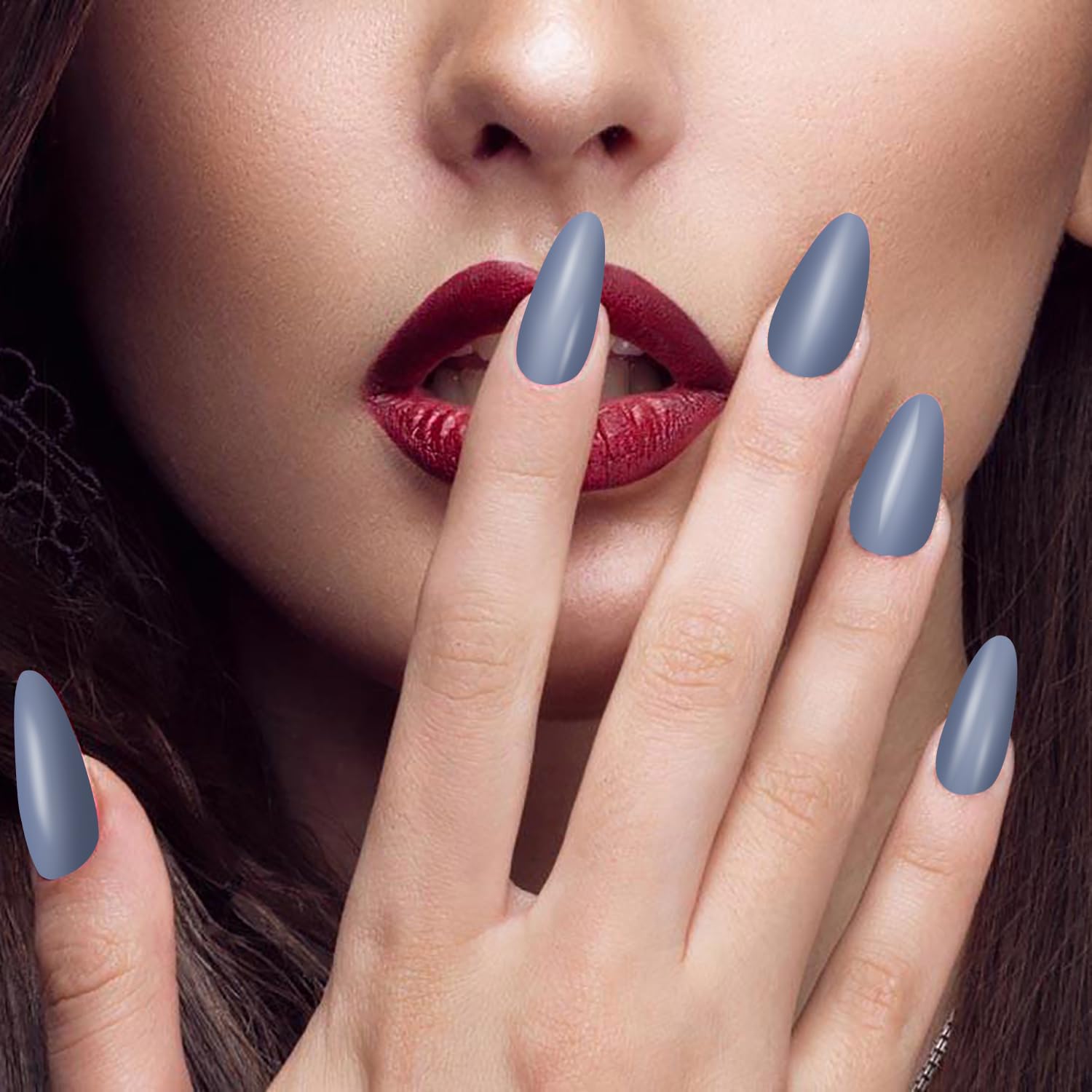 XEAOHESY 40 Sheets Elegant Solid Color Nail Polish Strips with Nail File Self-Adhesive Grey Purple Color Nail Strips Nail Stickers Full Nail Wraps for Women Nail Art - Image 4