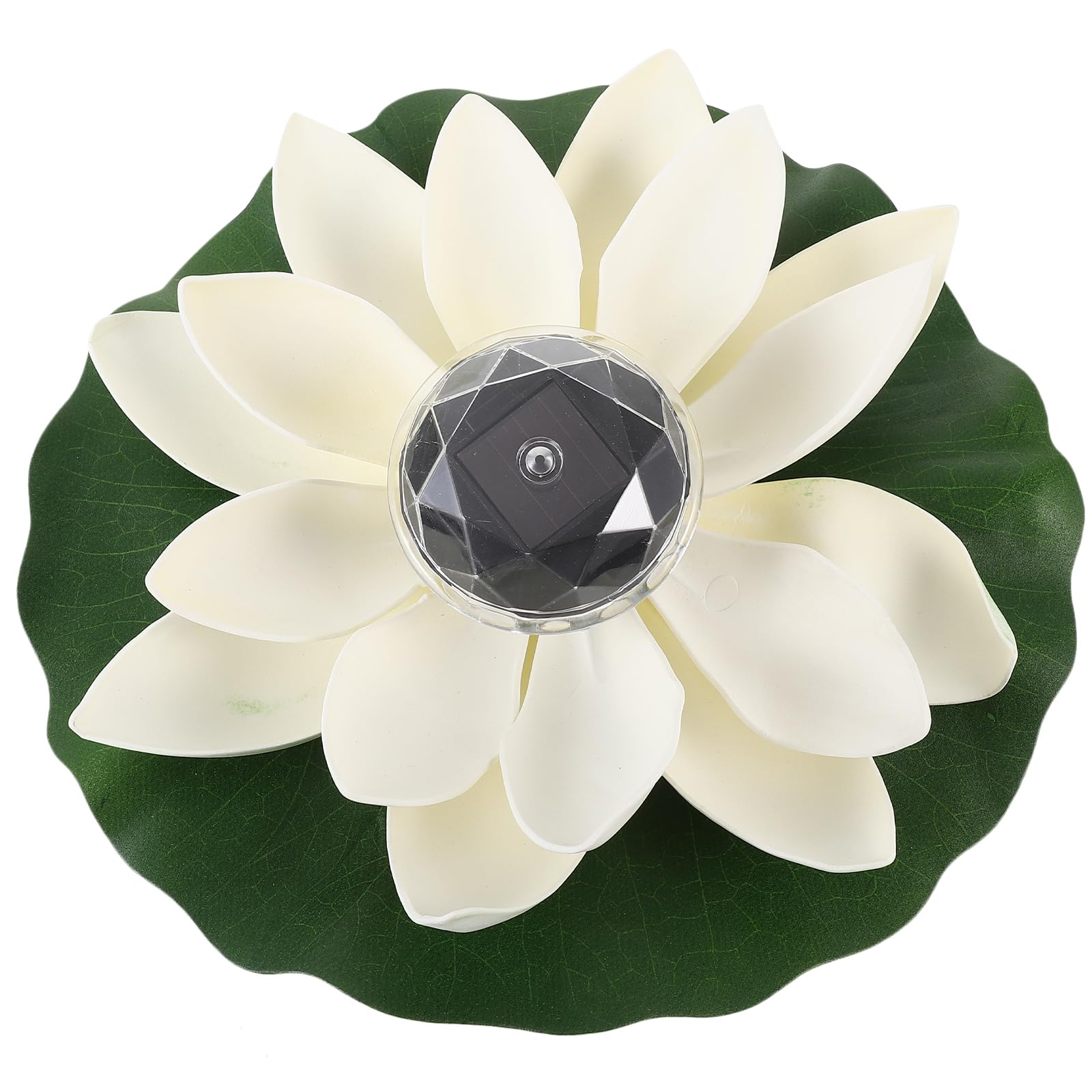 Hemobllo Solar Powered Floating Lotus Lights Waterproof Led Outdoor Garden Pond Decoration Pool Landscape Lighting 11.02X11.02X3.15In