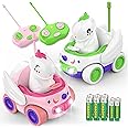 Kroyedfuw 2 Pack Unicorn Remote Control Car for Toddler, Unicorns Gifts for Girls and Boys, Car Toys for Kids with LED Lights and Music, Christmas Birthday Gifts for Baby 2 3 4 5 Year Old