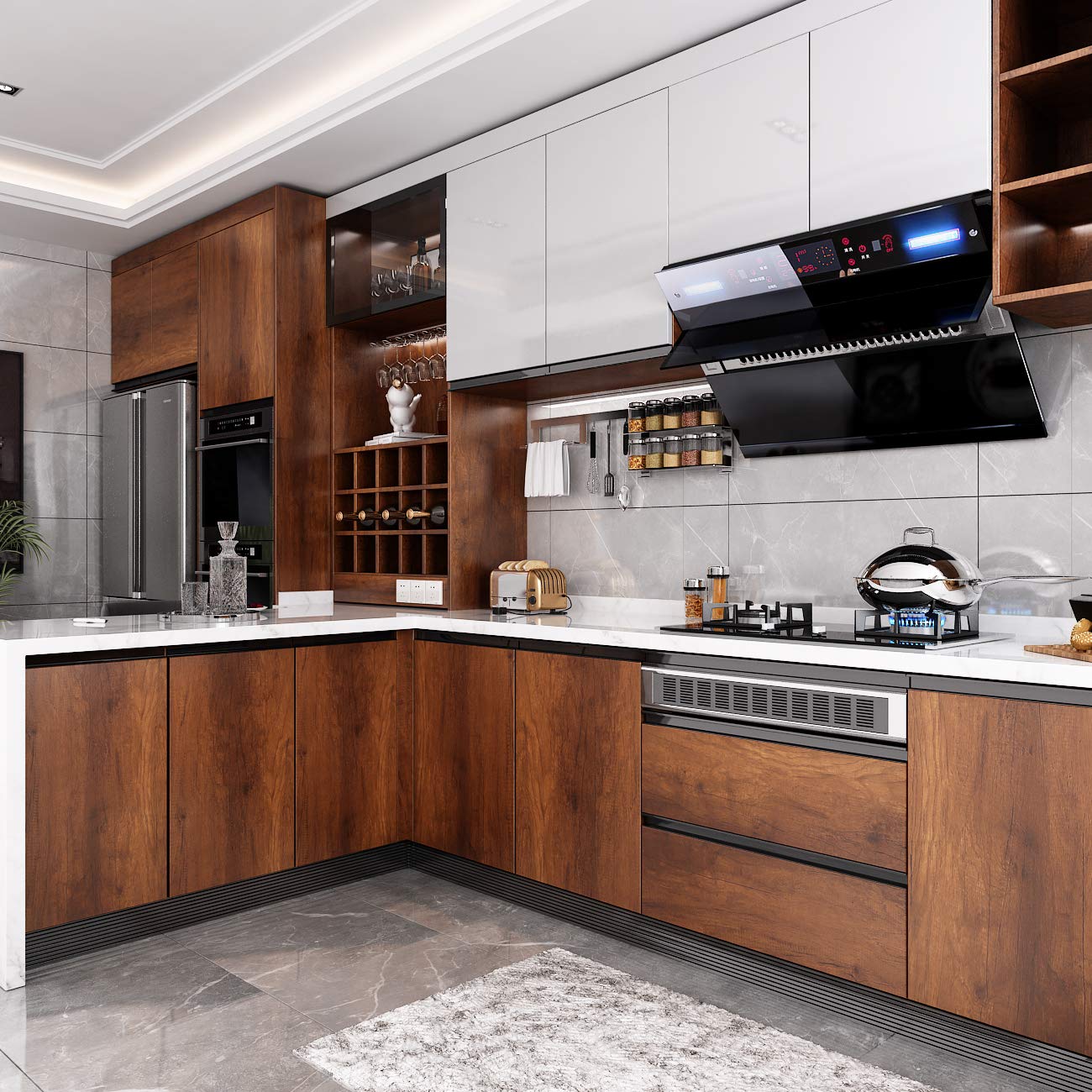 Livelynine Brown Wood Contact Paper Waterproof Kitchen Cabinet Wallpaper Peel and Stick Wood Stickers for Furniture Wood Grain Vinyl Wrap for Cabinets Desk Table Kitchen Counter Top Covers 15.8
