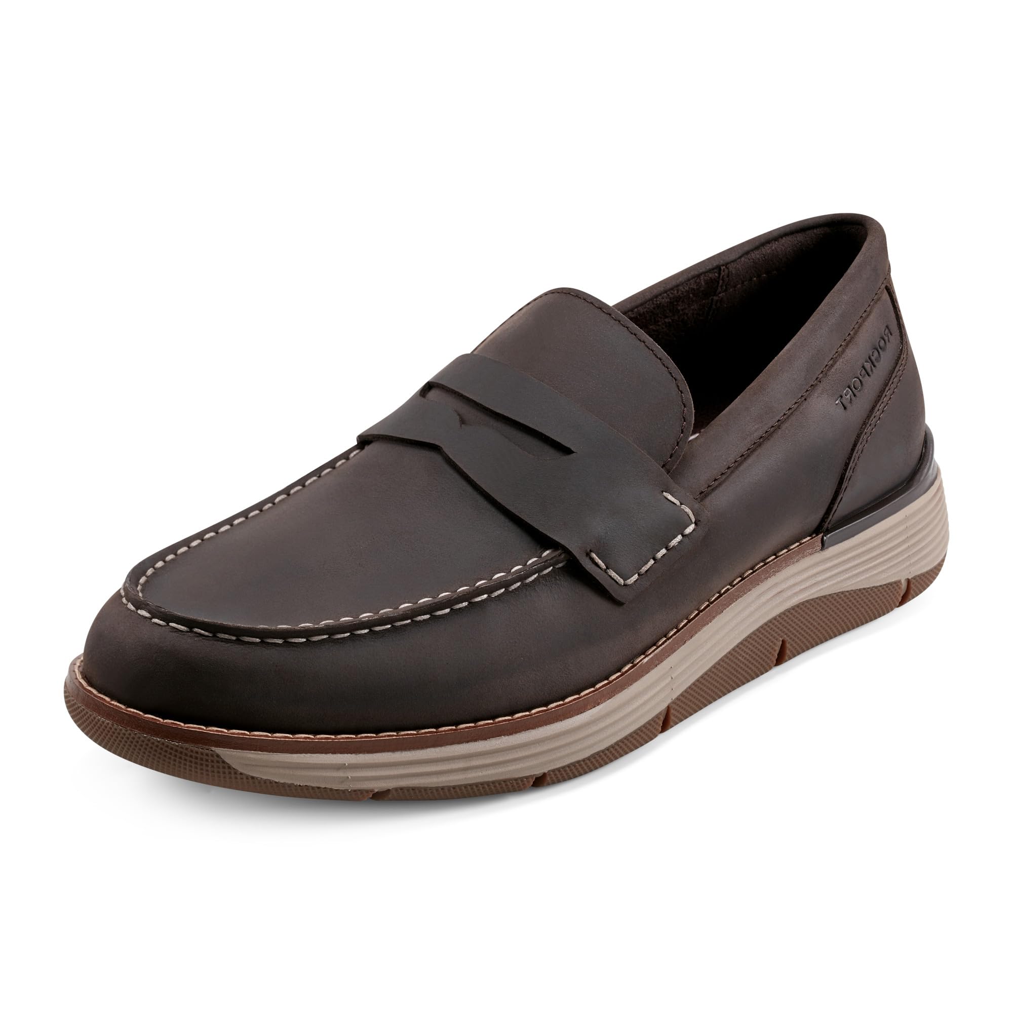 Rockport Men’s Liam, Dark Brown Leather, 12 Medium