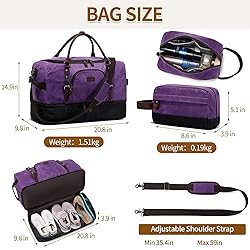 Nerlion Weekender Bag Large Overnight Bag for Men