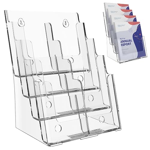 Brochure Holder 8.5x11 Inch 4 Tier with Removable Divider for 4x9 inch ...