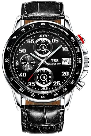 TSS Mens Quartz Chronograph Diver Beze Watch Leather Band T5021PC2