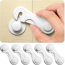 Kit De Sécurité Enfant 6 Pièces - Verrous Auto-adhésifs Pour Placards, Tiroirs Et Réfrigérateur - 3 Horizontaux, 3 à Angle Droit