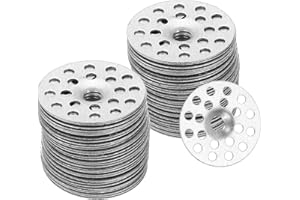 PATIKIL 1 Inch Insulation Washers, 300pcs 25mm Metal Foam Board Fasteners Perforated Plaster Washers Galvanized Steel for Foa