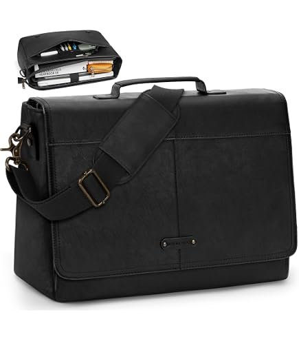 Amazon.com: VX VONXURY Messenger Bag for Men, Pu Leather 14 Inch