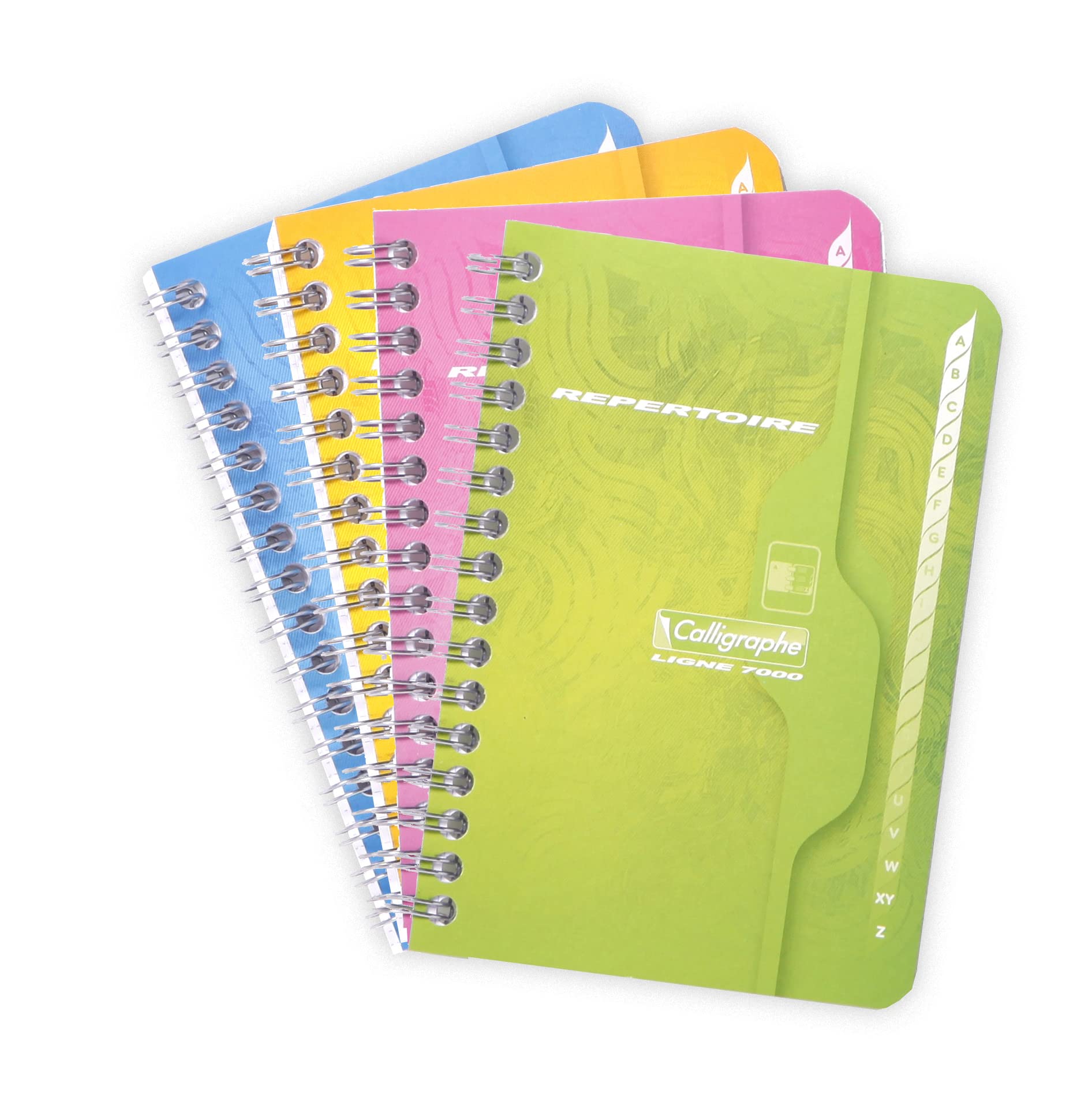 Calligrapher 227C Spiral Index Book (a Clairefontaine Brand) - 9x14 cm - 180 Squared Ruled Pages - Paper 70 g - Recycled Varnished Card Cover - Random Colour
