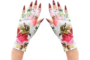 ManiGlovz Women's UV Protection Nail Gloves, Haute Hibiscus, One Size