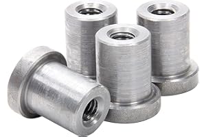 BRYKE FASTENERS Weld on Nuts 1/2"-13 Thread Long Threaded Nut Steel Chassis Mount Tab Pack of 4