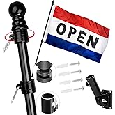 XIFAN Open Flag 3x5 FT Double Sided Outdoor with 6FT Stainless Steel No Tangle Spinning Flag Pole and Adjustable Bracket – Businesses Open Sign Flag Set
