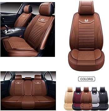 Oasis Auto Leather Fabric Car Seat Covers Faux Leatherette Automotive Vehicle Cushion Cover For Cars Suv Pick Up Truck Universal Fit Set Auto Interior Accessories Os 008 Front Pairs Brown Seat Covers Amazon Canada