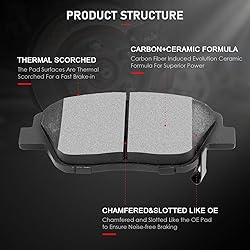 cciyu D1444 D1445 8pcs Front & Rear Ceramic Brake