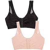 Fruit of The Loom Womens Comfort Front Close Sport Bra with Mesh Straps