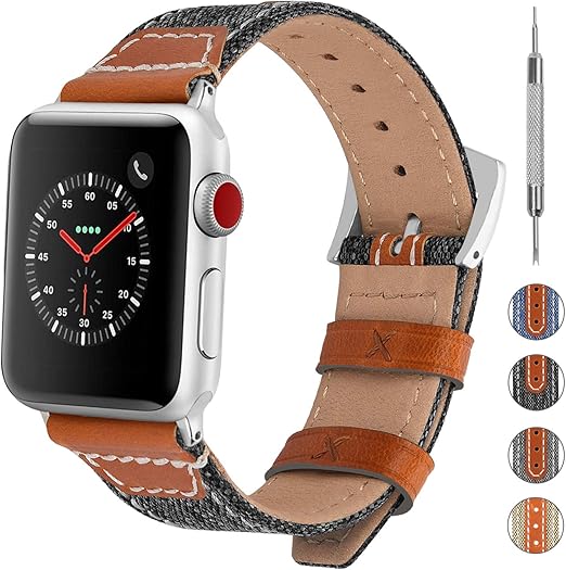 Fullmosa 4 Colors Apple Watch Band Nylon Leather Compatible For Apple Watch Se 6 5 4 3 2 1 Fullmosa Stylish Nyte Nylon Watch Band Part For Iwatch 38mm 42mm 40mm 44mm Amazon Ca Watches