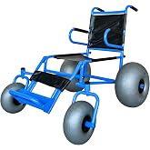 16" Rearwheel Beach Wheelchair for Adults for Soft Sand with Push Handle | Aluminum Alloy Frame, Easily Disassemble