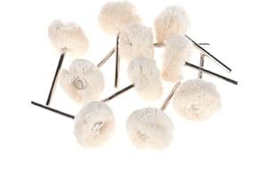 Yasumai Mounted Cotton Polishing Buff Wheel 2.35mm Shank for Rotary Tools Jewelry Watch Light Polish Pack of 10pcs
